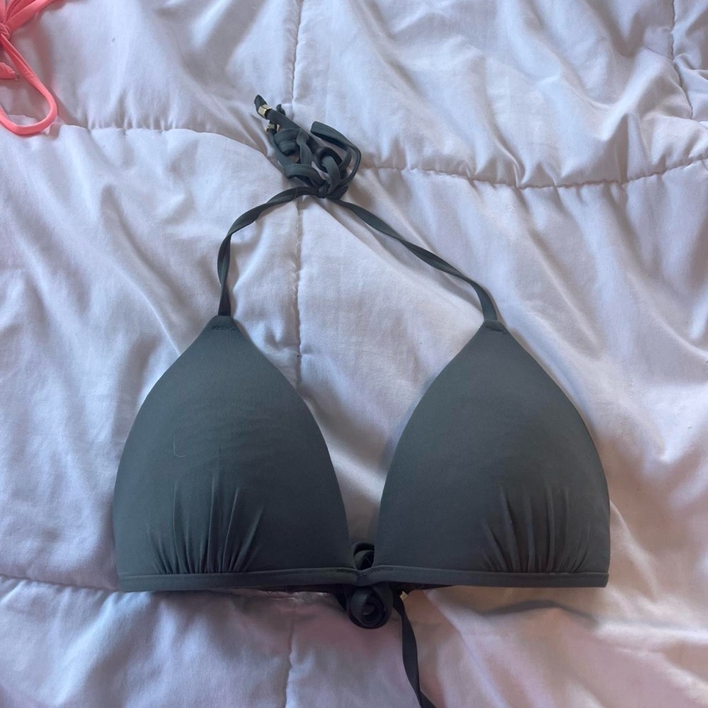 Gray Halter Bikini Top